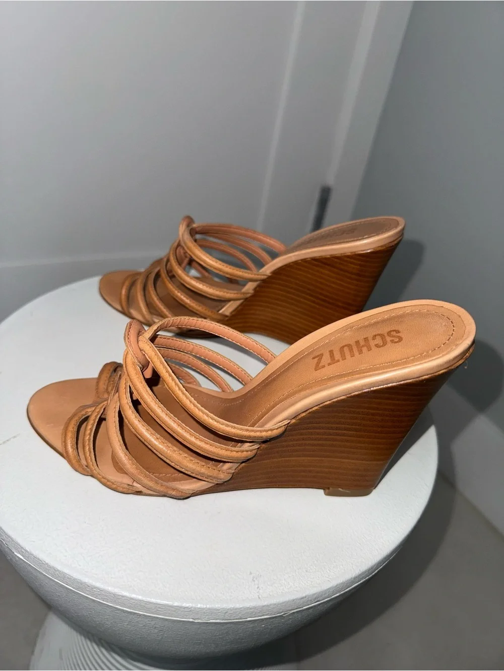 Schutz Octavia Slip On Woven Wedge Sandals/ Size 7.5